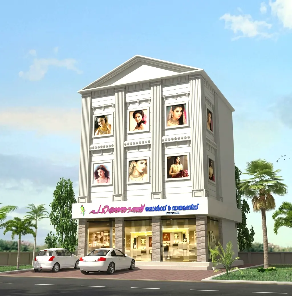 Facade of modern commercial complex